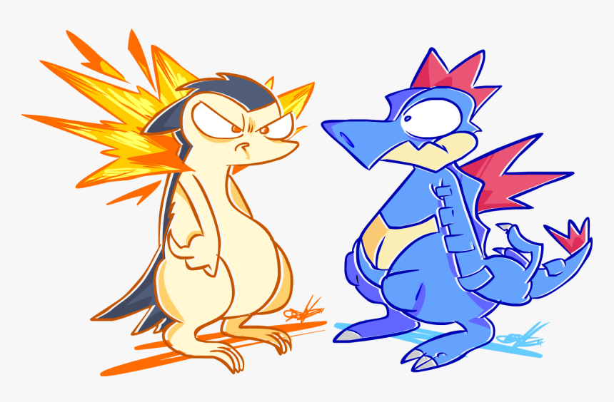 Typhlosion And Feraligatr , Png Download - Feraligatr And Typhlosion Art, Transparent Png, Free Download