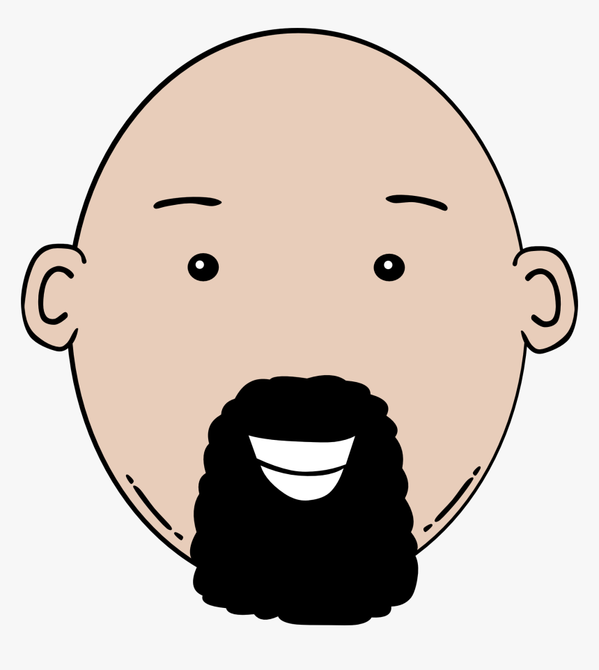 Man Face Cartoon Clip Art - Bald Head Clipart Black And White, HD Png Download, Free Download