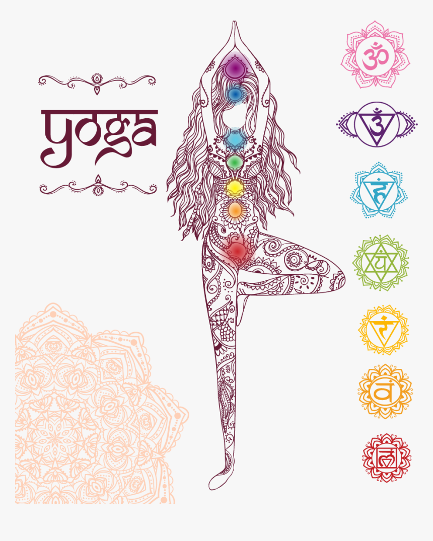 Mandala Yoga Chakra Illustration Long Balanced Transprent - Chakra Hair, HD Png Download, Free Download