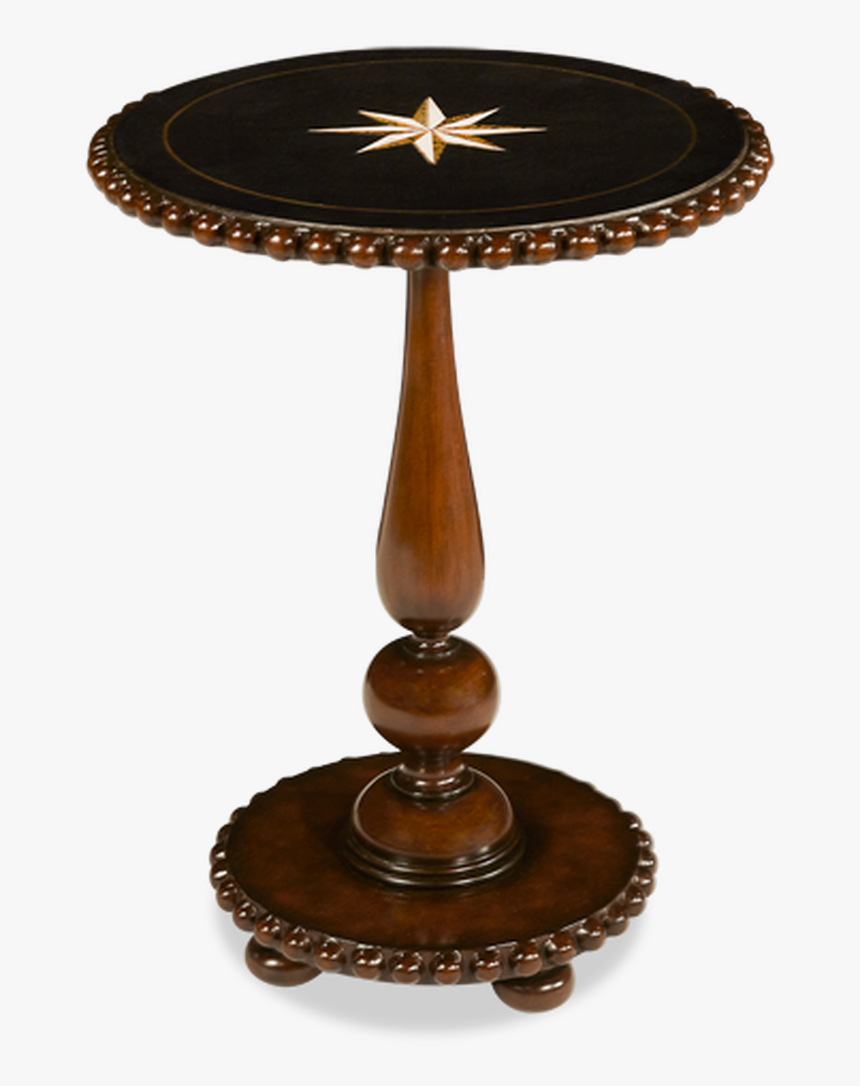 Eight Pointed Star Black Stone Round Top Mahogany Base - Antique, HD Png Download, Free Download