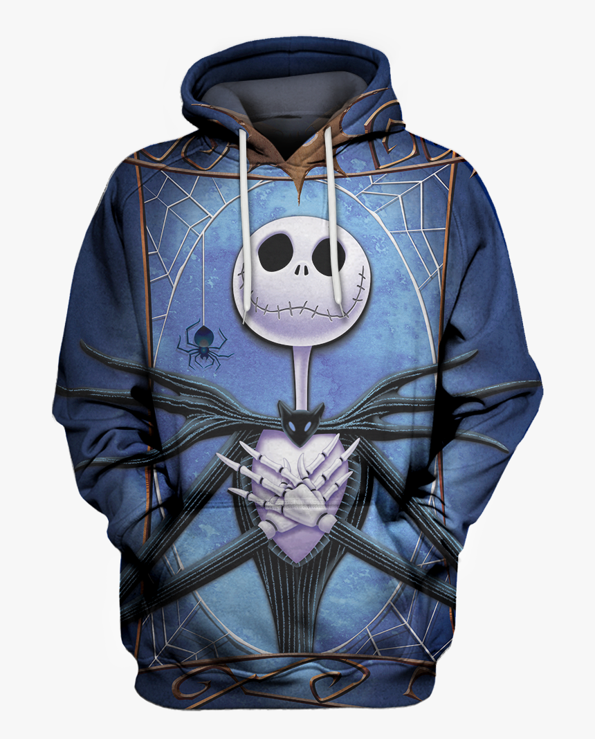 Movie Jack Skellington Hoodie 3d - Nightmare Before Christmas - Pumpkin -glow In The Dark, HD Png Download, Free Download