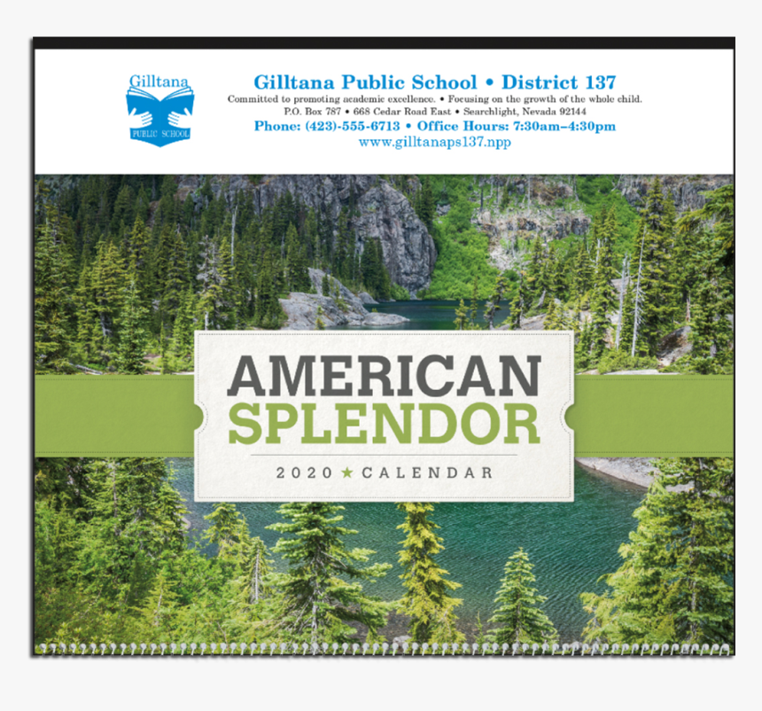 Picture Of Scenic American Splendor Large Wall Calendar - Sign, HD Png Download, Free Download