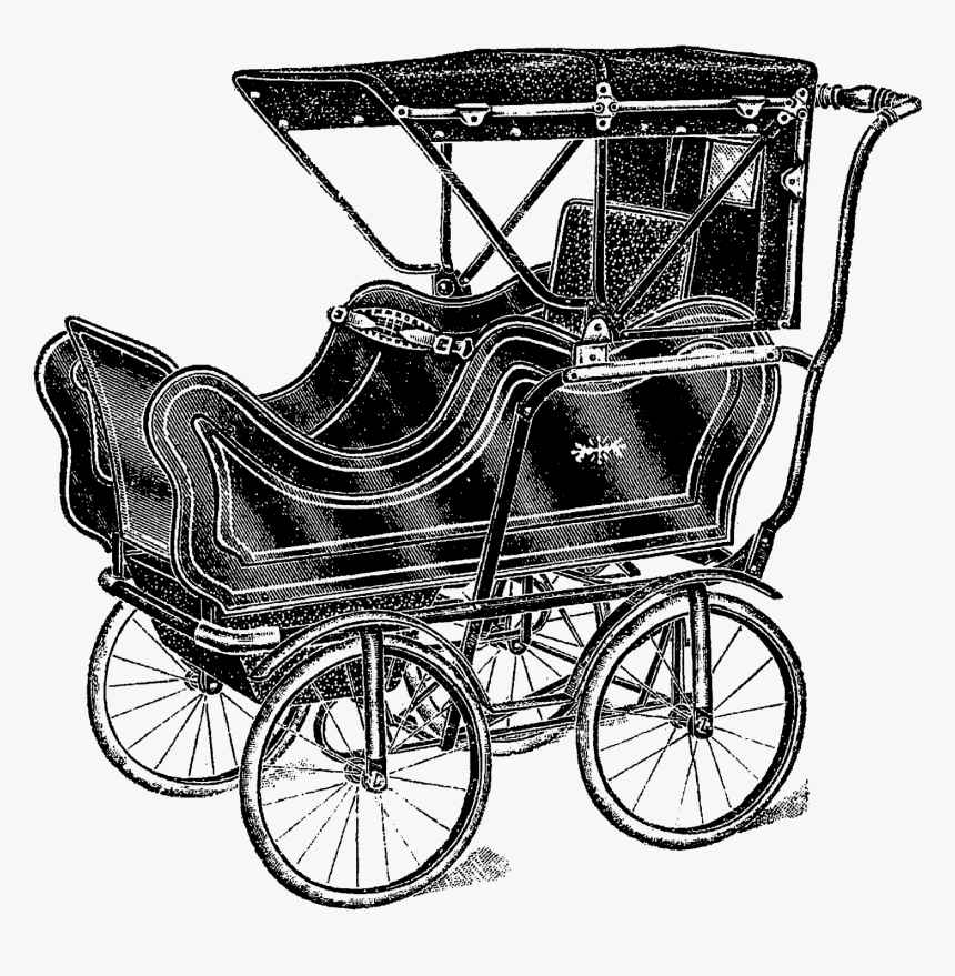 1913 Illustration Baby Carriage Image Transfer - Vintage Carriage Png, Transparent Png, Free Download