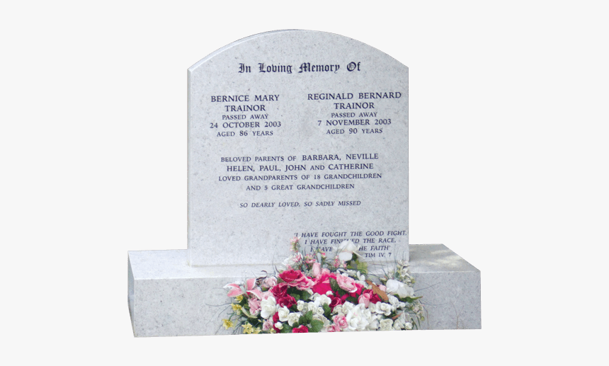 L10 Pearl White Granite Headstone Image - Marble Headstone With Black Writing, HD Png Download, Free Download