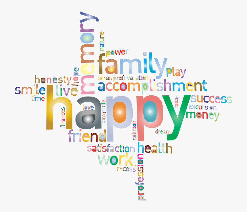 Prismatic Happy Family Word Cloud 2 No Background - Clipart Transparent Background Happy Family, HD Png Download, Free Download