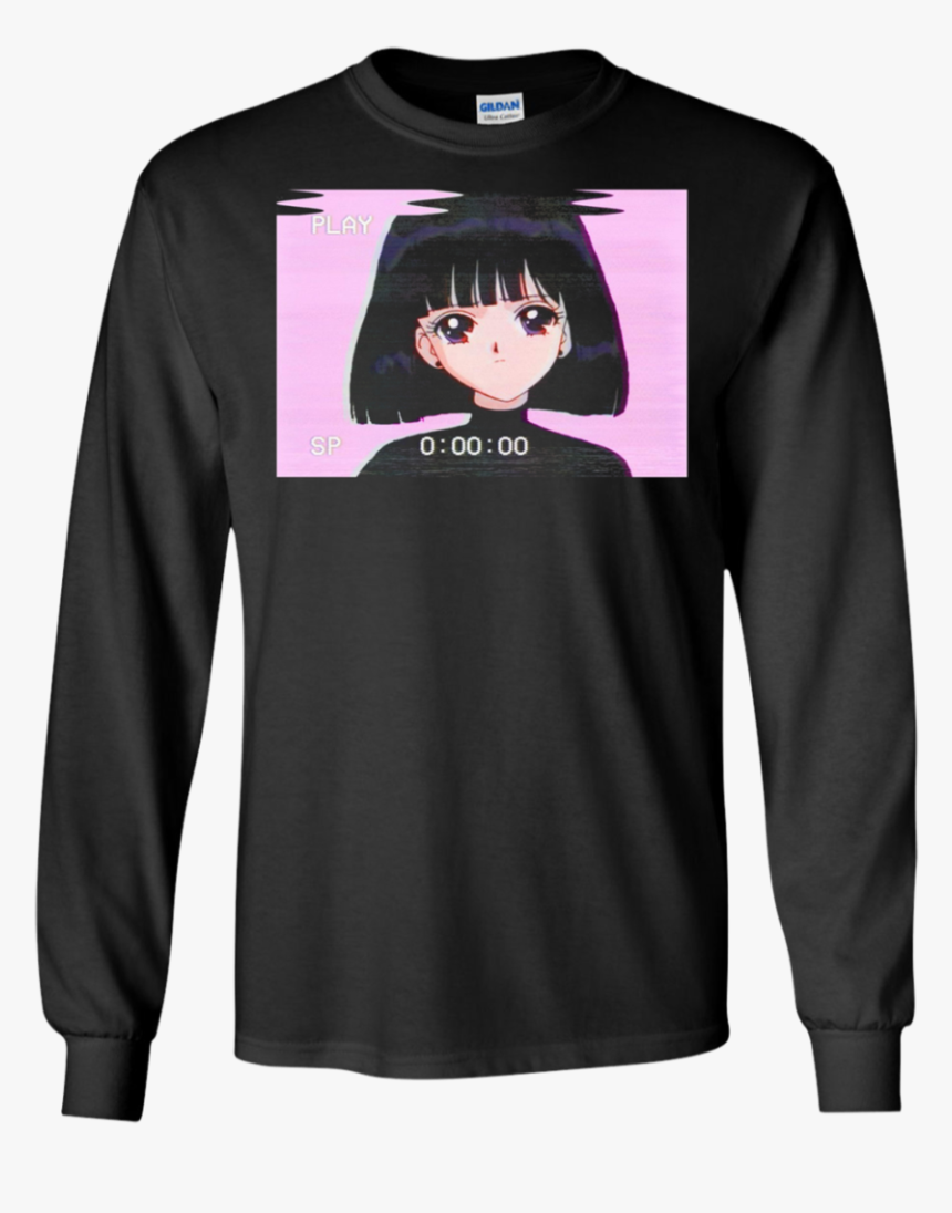 Sad Girl Retro Japanese Anime Vaporwave Apparel - Sad Girl Retro Japanese Anime, HD Png Download, Free Download