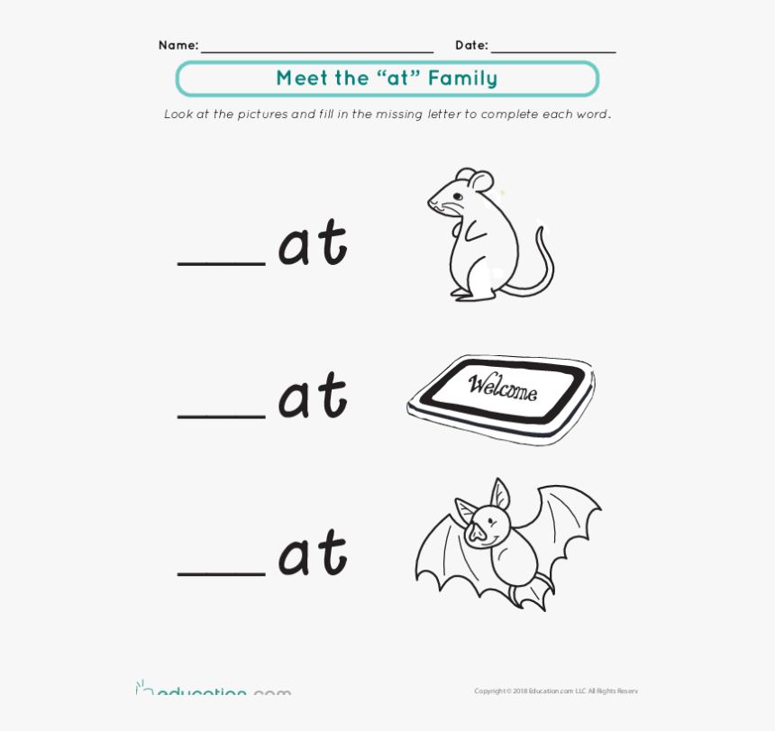 Word Family Worksheets, HD Png Download, Free Download