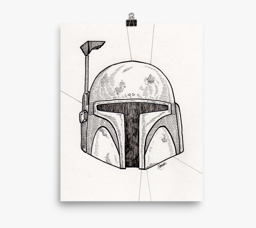 Boba Fett Helmet Art Print, HD Png Download, Free Download