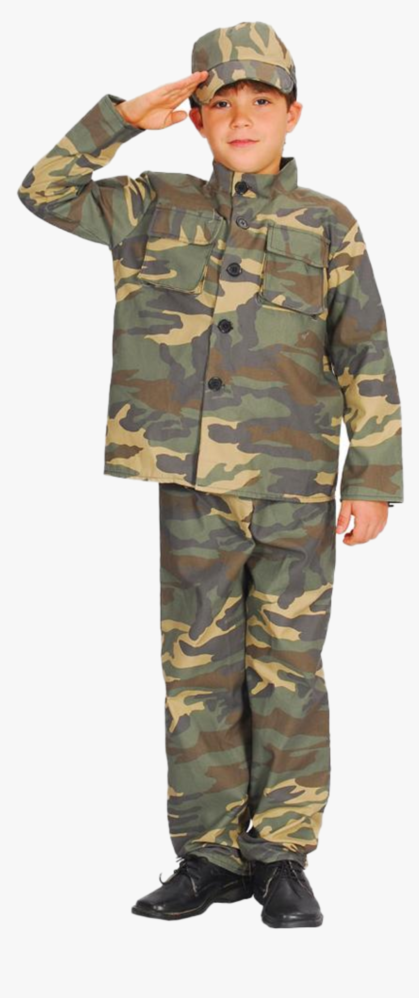 Army Soldier Boys Fancy Dress Military Commando Uniform - Boy In Army Uniform, HD Png Download, Free Download