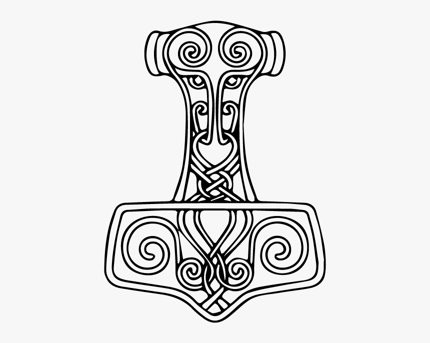 Thor Vector Viking Hammer - Thors Hammer Drawing Png, Transparent Png, Free Download