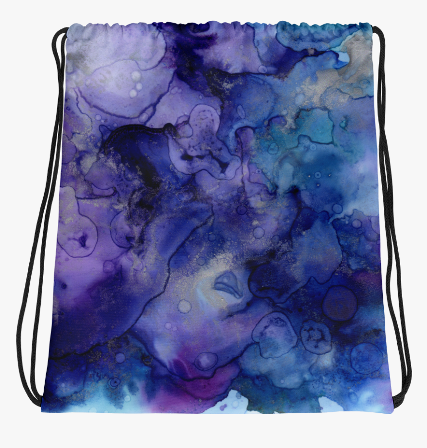 Purple Watercolor Drawstring Bag - Purple And Blue Marble, HD Png Download, Free Download