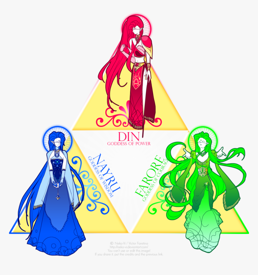 94 Images About The Legend Of Zelda On We Heart It - Triforce Goddesses, HD Png Download, Free Download