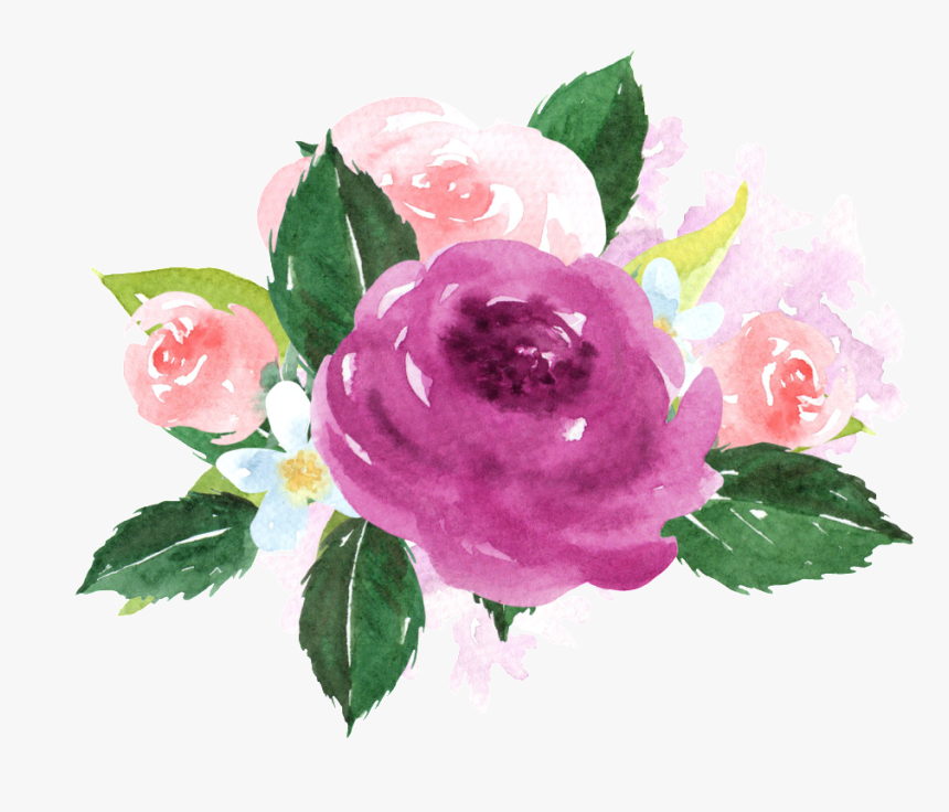 Hand Painted Purple Watercolor Flower Png Transparent - Purple Watercolor Flowers Png, Png Download, Free Download