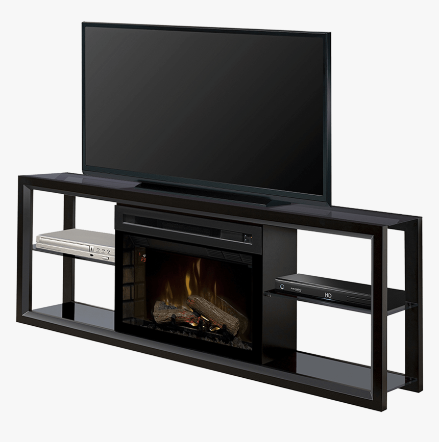 Modern Black Entertainment Center With Fireplace, HD Png Download, Free Download