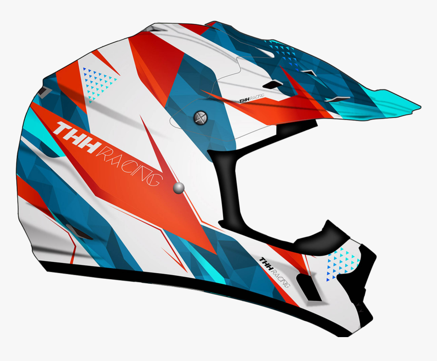 Tx12 For Thh Helmets White Blue Orange Helmet - Helmet Design Clipart, HD Png Download, Free Download