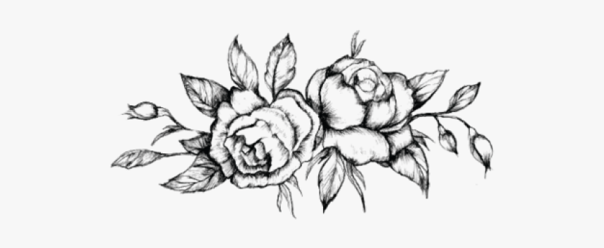 Flower Tattoo Png Transparent Images - Rose Flower Tattoo Drawing, Png Download, Free Download