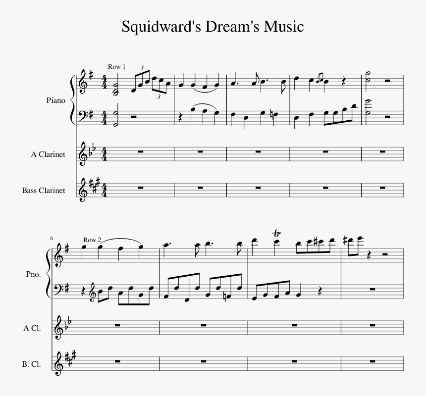 Squidward Sheet Music, HD Png Download, Free Download