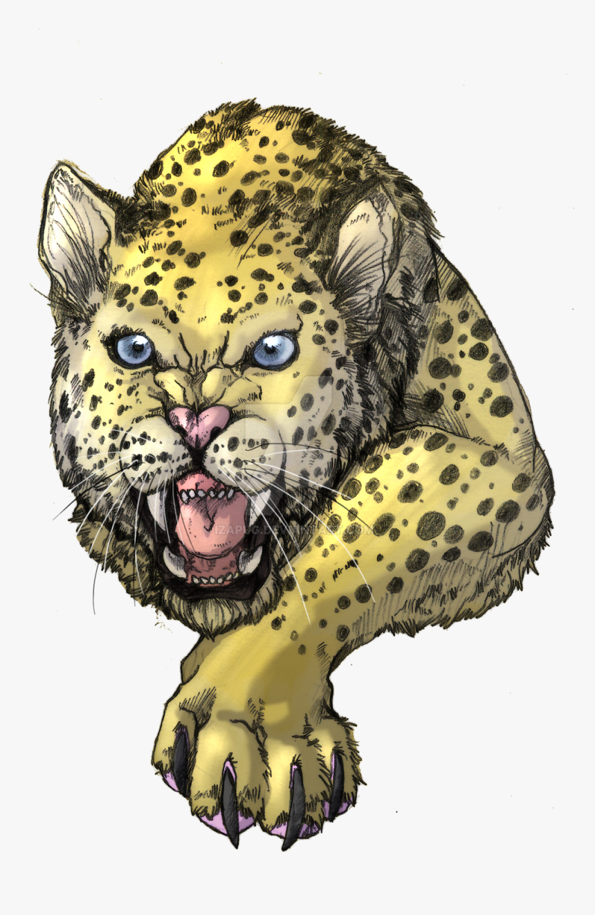 Drawn Leopard Angry - Cartoon Angry Leopard Drawing, HD Png Download, Free Download