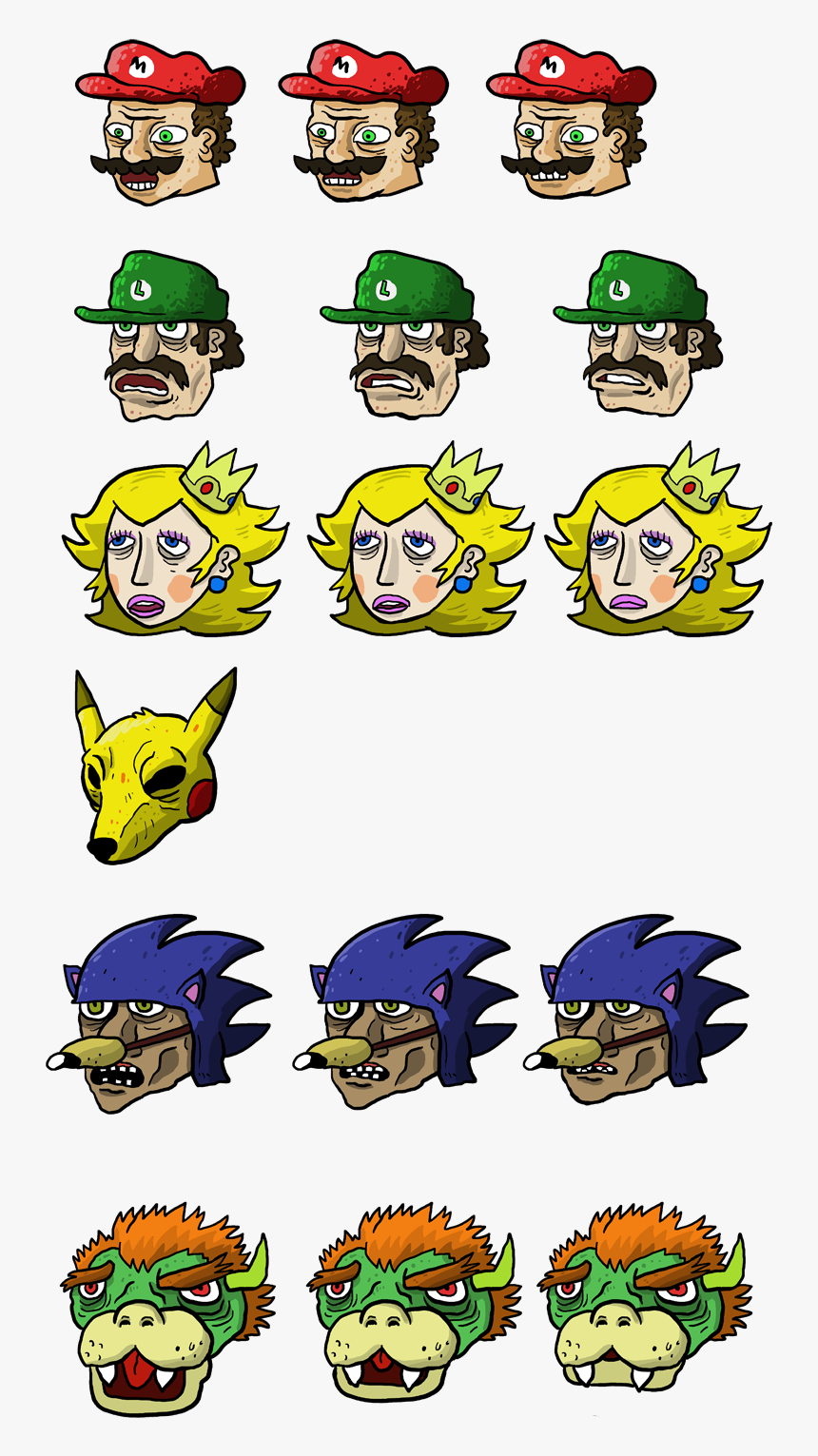 Here Are My Talking Heads From The Amazing Mario Cars, HD Png Download, Free Download