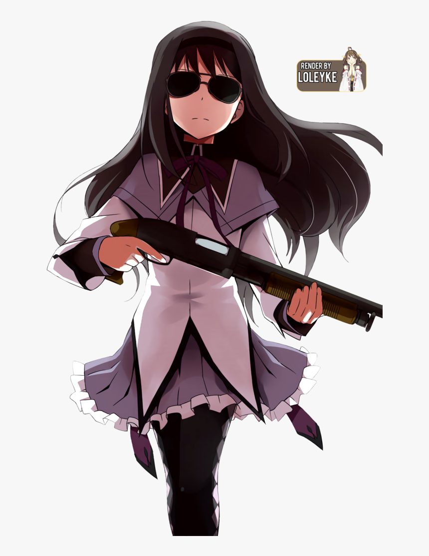 Madoka Magica Homura Badass - Thug Life Anime Meme, HD Png Download, Free Download