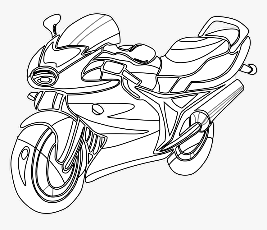Motorcycle Clipart Black And White, HD Png Download, Free Download
