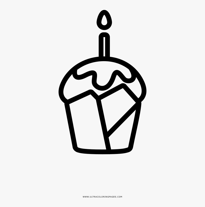 Coloring Pages Cupcake Coloring Pages Birthday Page, HD Png Download, Free Download