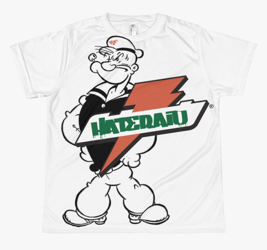 Hateraid Youth Sublimation T Shirt Popeye Coloring - Popey Cartoon Coloring Pages, HD Png Download, Free Download