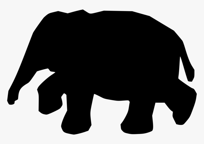 Wildlife,cattle Like Mammal,silhouette - Indian Elephant, HD Png Download, Free Download