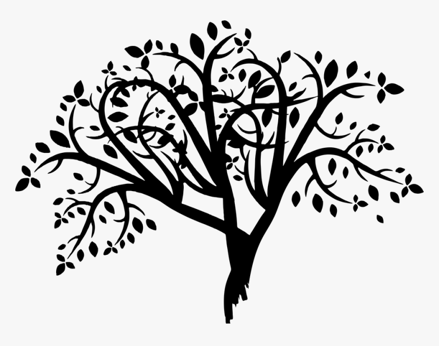 Branches, Leaf, Leaves, Nature, Plant, Silhouette, - Family Tree Silhouette Free Clipart, HD Png Download, Free Download