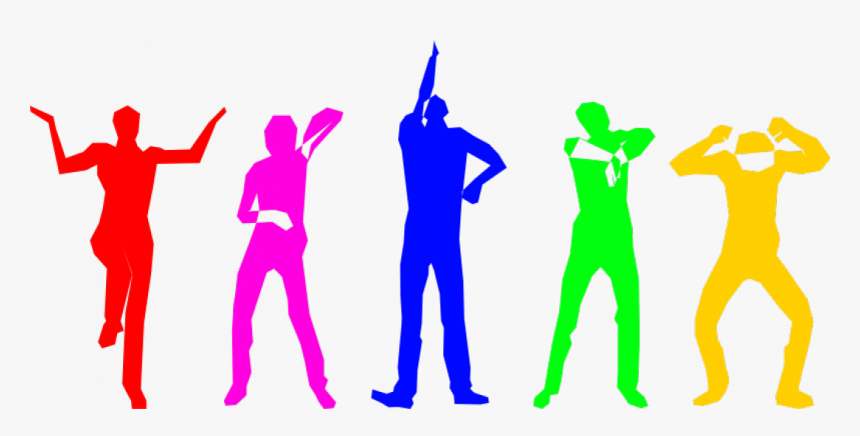 Dance Clip Art - Coloured Silhouette People Png, Transparent Png, Free Download