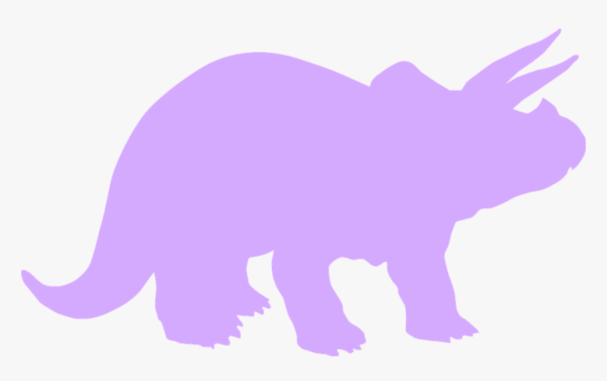 Triceratops Clipart Purple - Silhouette Dinosaur Clipart Black And White, HD Png Download, Free Download