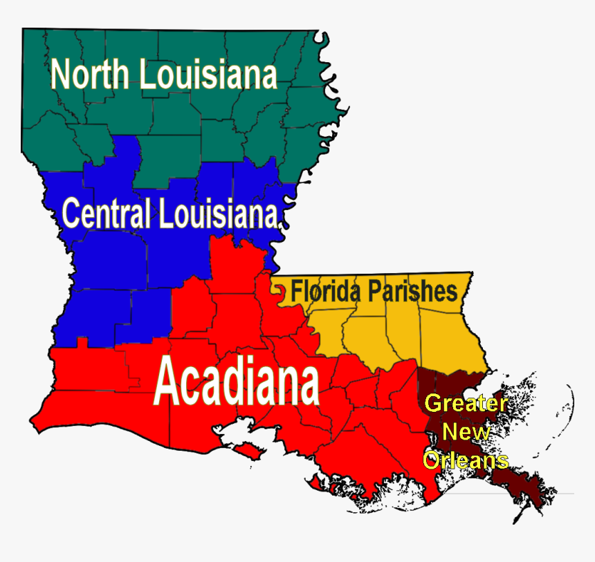 Louisiana Regions Map - Map Of Acadiana Louisiana, HD Png Download, Free Download