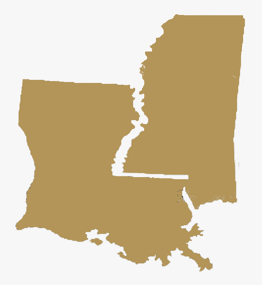 Louisiana Mississippi Region College Tour - Outline Of Mississippi And Louisiana, HD Png Download, Free Download