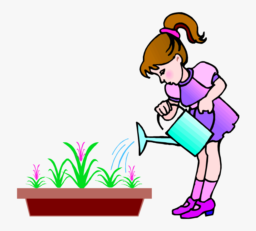 Plants Clipart Child - Water The Flowers Png, Transparent Png, Free Download