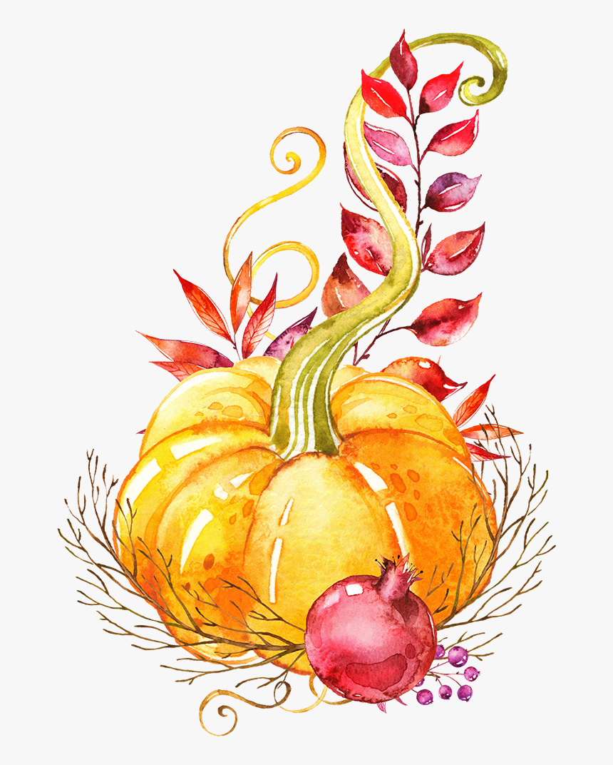 Watercolor Pumpkin Clipart Free, HD Png Download, Free Download