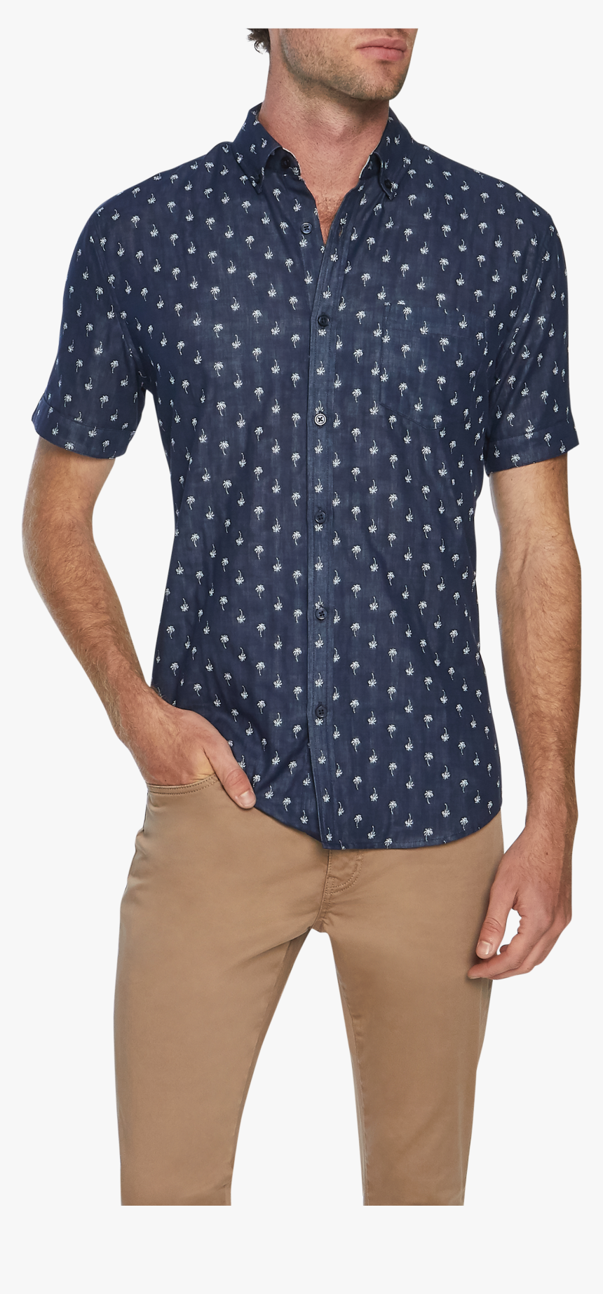 Navy Two Face Palm Shirt - Polka Dot, HD Png Download, Free Download