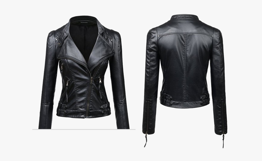 Women Leather Jacket Png Transparent Image - Womens Biker Bomber Jacket, Png Download, Free Download