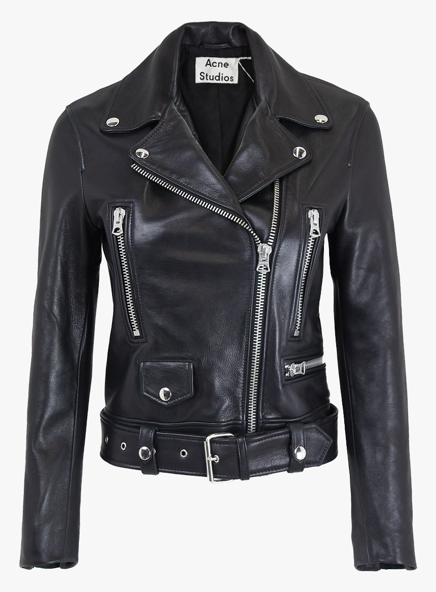 Black Leather Jacket Png Hd Image - Acne Leather Biker Jacket, Transparent Png, Free Download