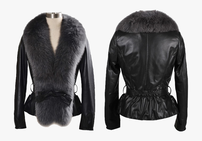 Fur Lined Leather Jacket Png File - Leather Jackets For Women With Fur, Transparent Png, Free Download