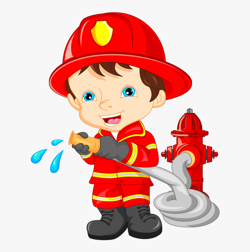 Cartoon,clip Character - Fireman Clipart, HD Png Download - kindpng