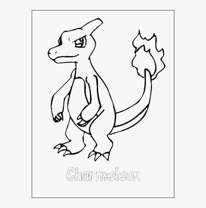 Charmander Coloring Page With Charmeleon Pokemon Also - Charmeleon Coloring Pages, HD Png Download, Free Download