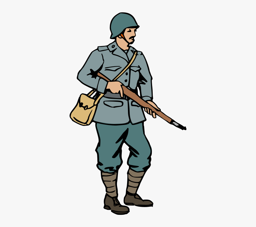 Standing,military Officer,non Commissioned Officer - World War 2 Cartoon Soldier, HD Png Download, Free Download