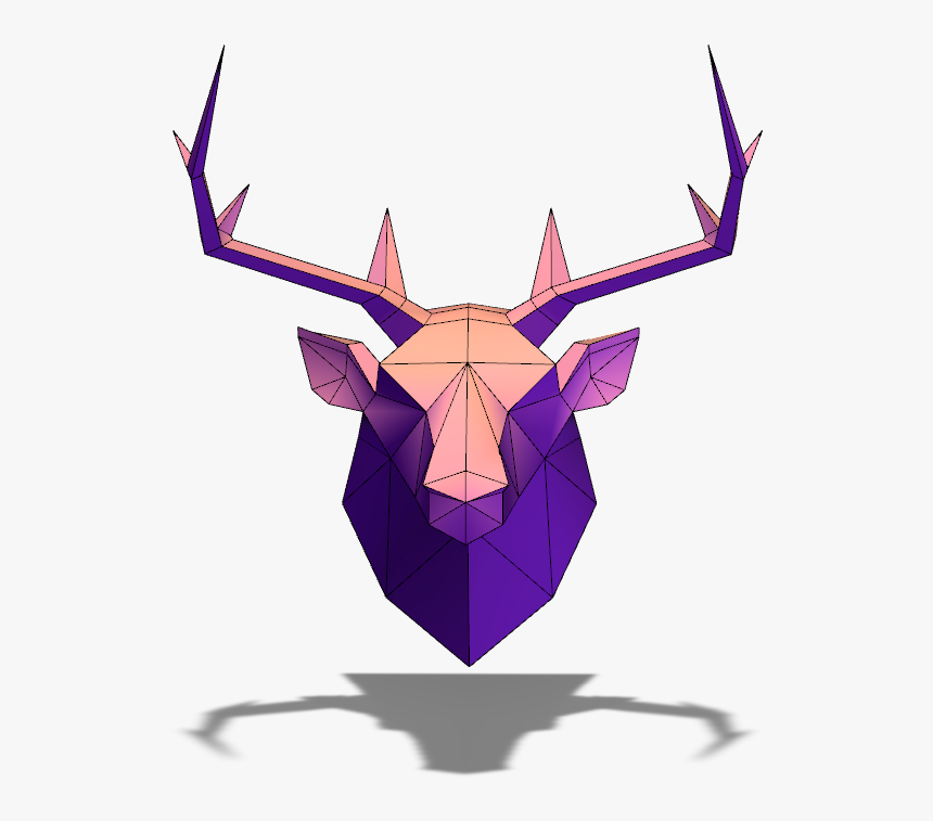 Deer Head Lowpoly - Stag Head Low Poly Png, Transparent Png, Free Download