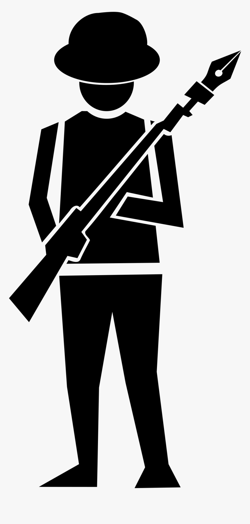 Soldier With Pen Clip Arts - Farmer Black And White, HD Png Download, Free Download