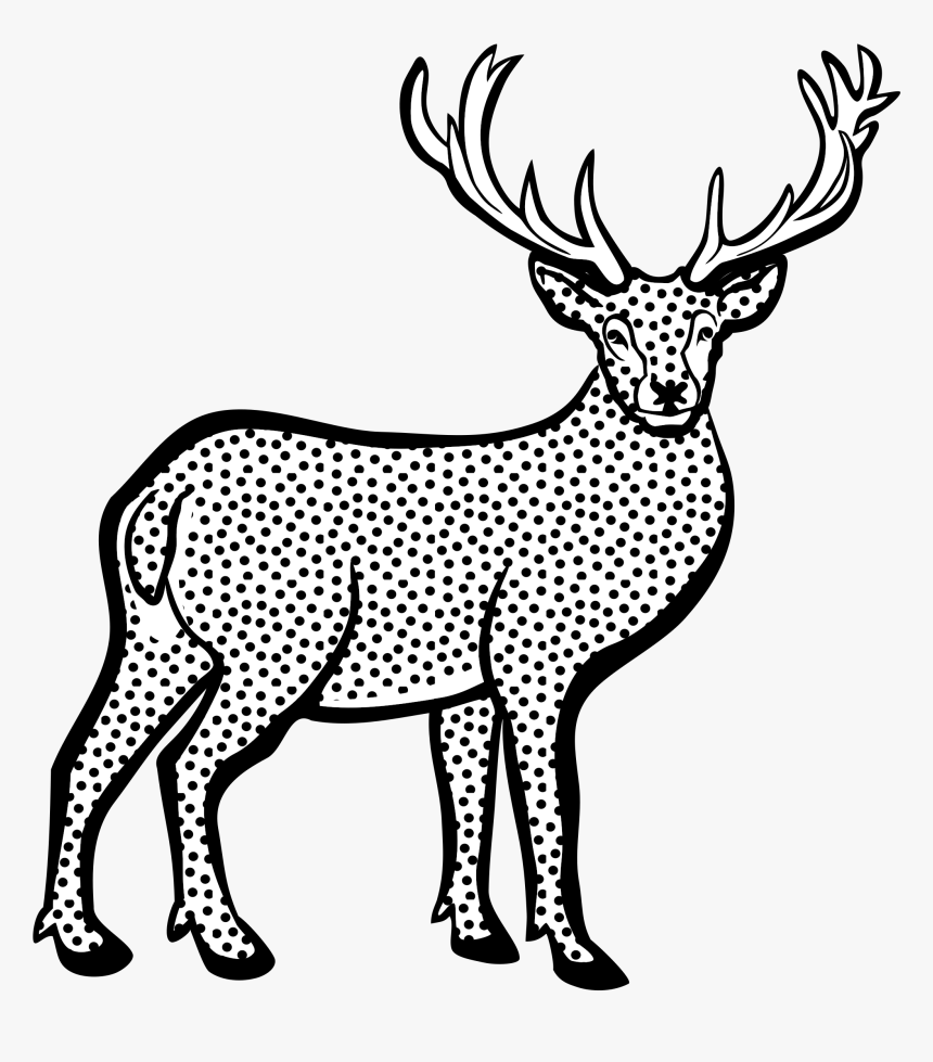Lineart Clip Arts - Deer Black And White, HD Png Download - kindpng.