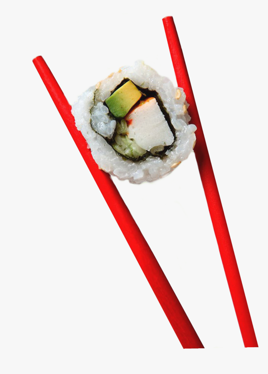 Transparent Chopsticks Sushi Clipart - California Roll With Chopstick, HD Png Download, Free Download