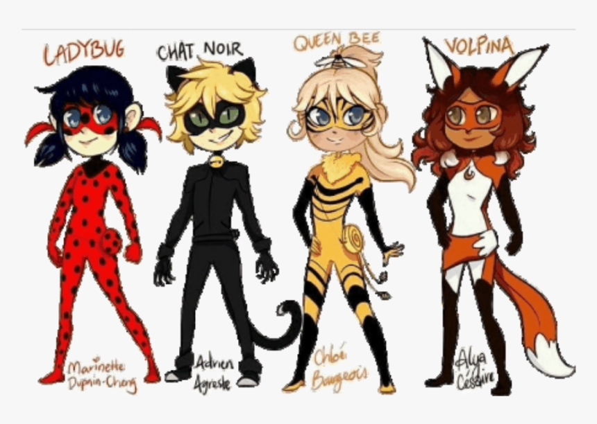 Hero Ladybug Catnoir Queenbee Volpina Miraculousladybug