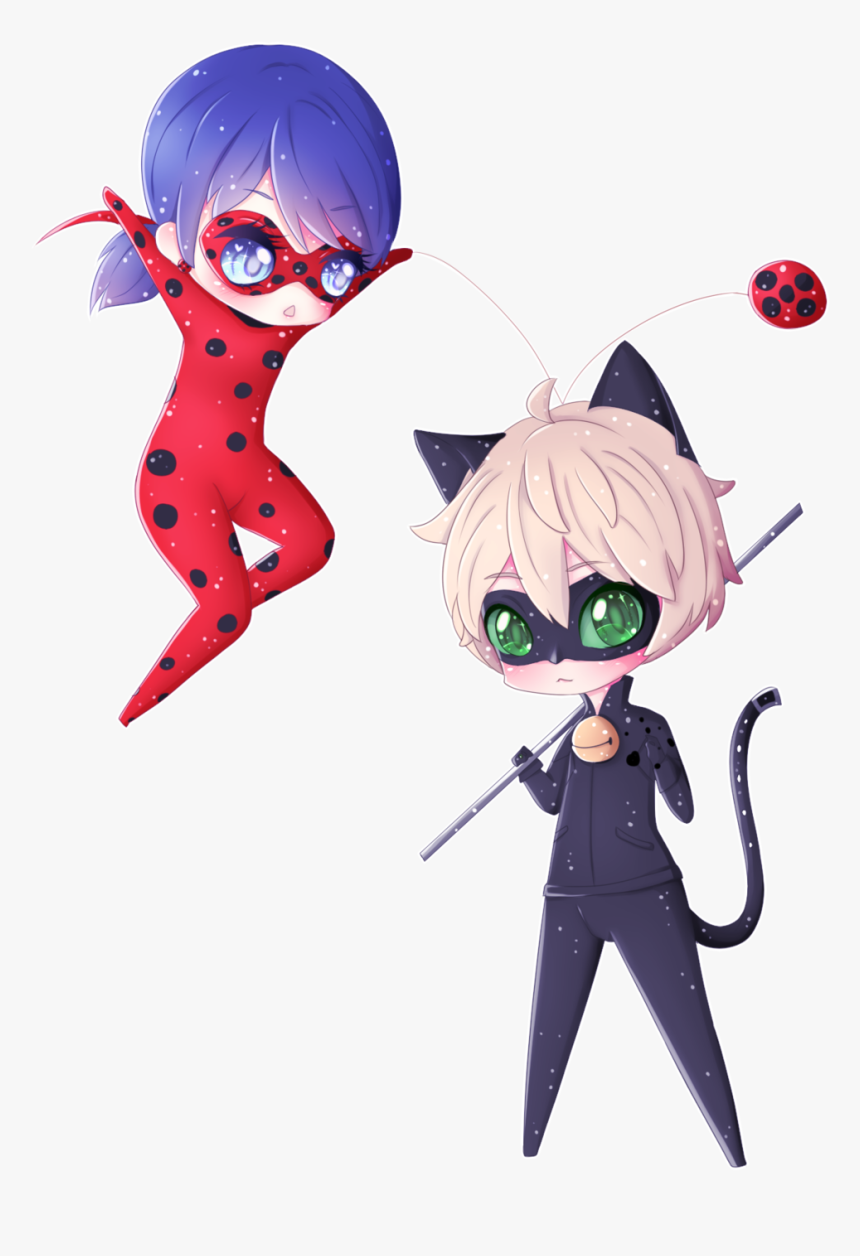 Ladybug And Chat Noir - Miraculous Ladybug Cute Drawing, HD Png Download, Free Download