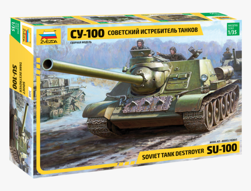 Soviet Tank Destroyer Su-100 - Zvezda Su 100, HD Png Download, Free Download