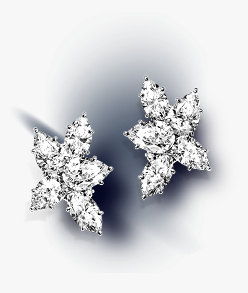 Transparent Hollywood Star Png - 7 Diamond Harry Winston Cluster Earrings, Png Download, Free Download